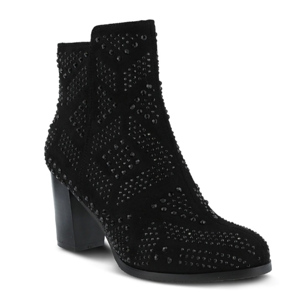 New Rhinestone Black Bootie